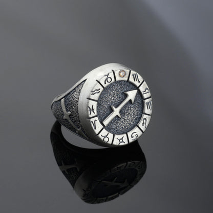 Sterling Silver Sagittarius Ring: Birthstone Ring