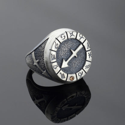 Sterling Silver Sagittarius Ring: Birthstone Ring