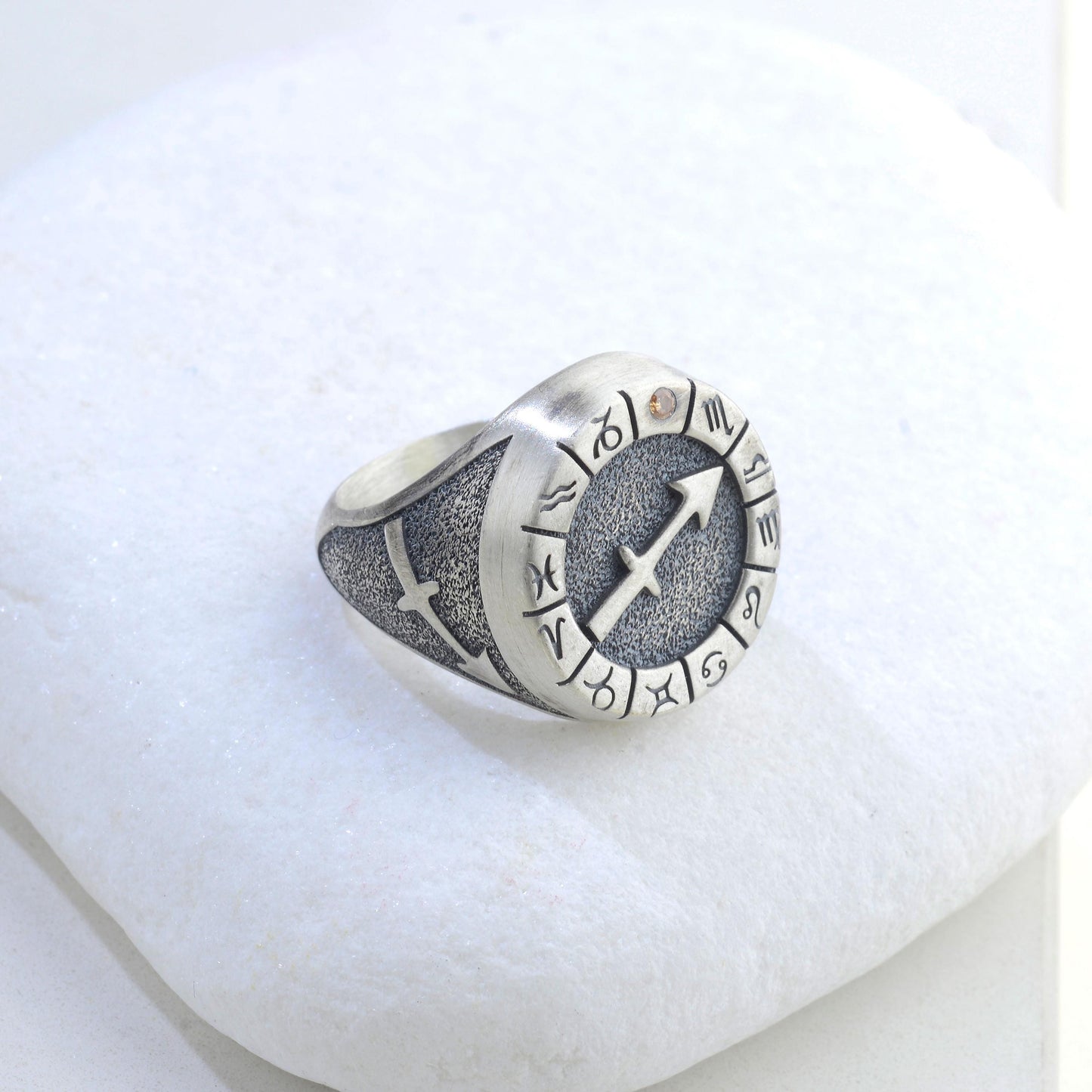 Sterling Silver Sagittarius Ring: Birthstone Ring