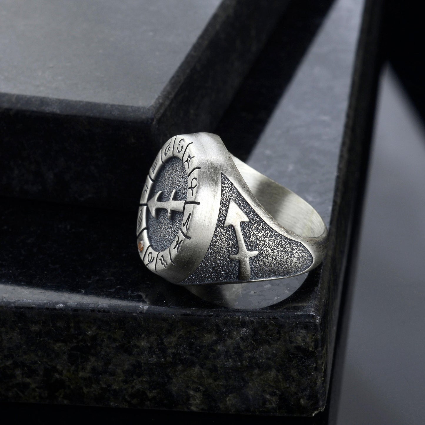 Sterling Silver Sagittarius Ring: Birthstone Ring