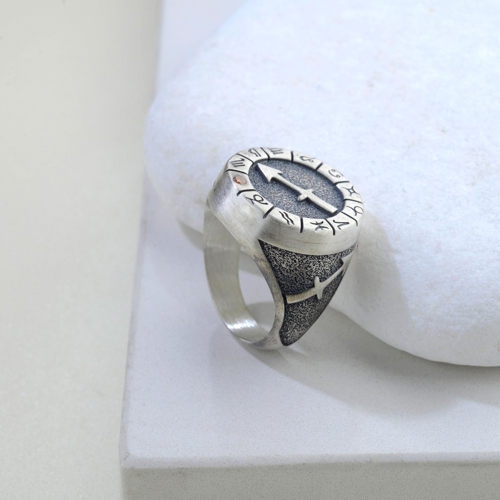 Sterling Silver Sagittarius Ring: Birthstone Ring