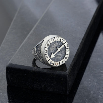 Sterling Silver Sagittarius Ring: Birthstone Ring