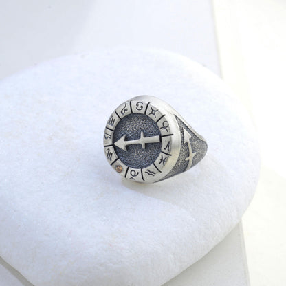Sterling Silver Sagittarius Ring: Birthstone Ring