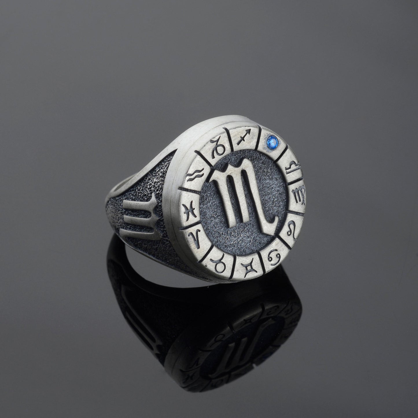 Sterling Silver Scorpio Zodiac Ring: Horoscope Astrology Ring