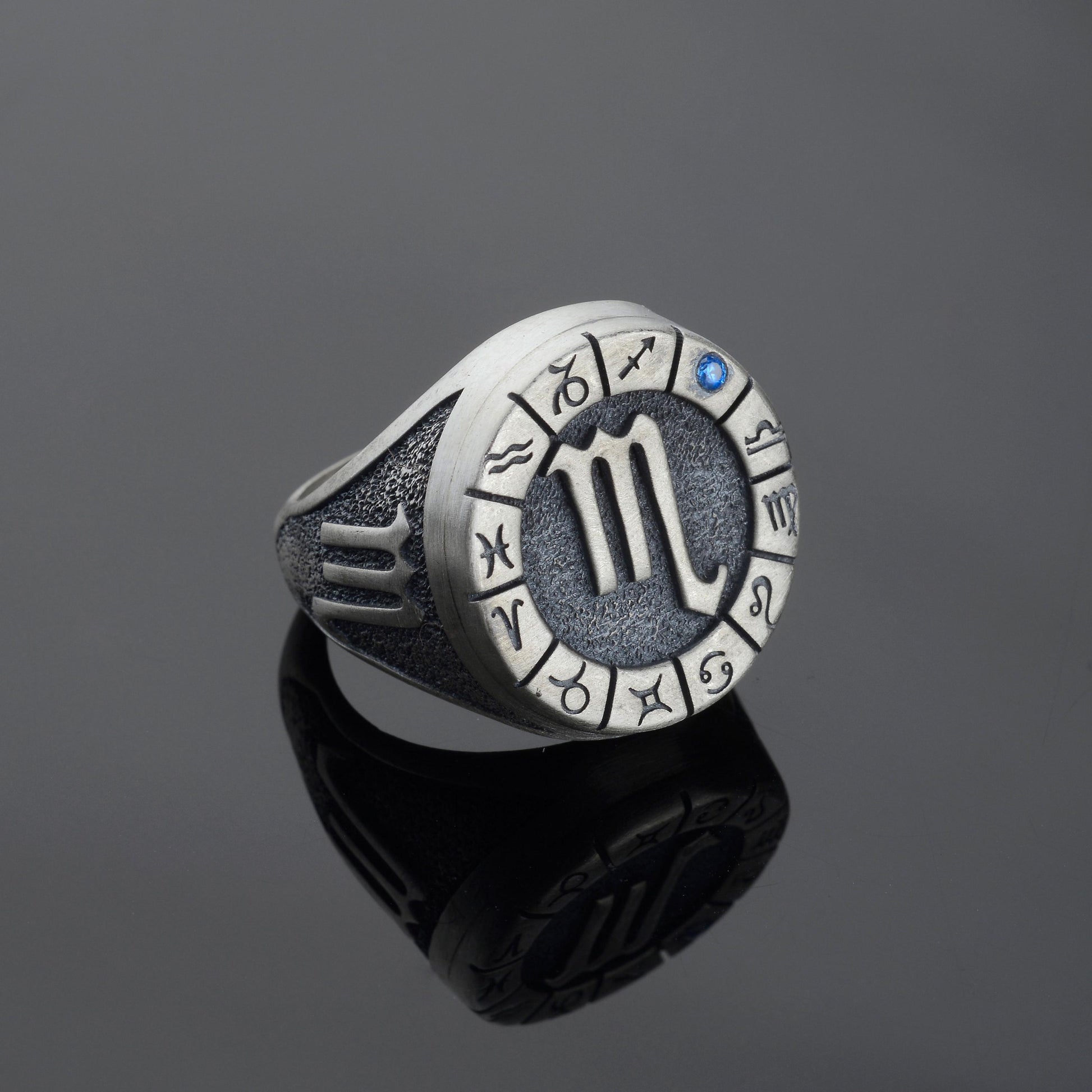 Sterling Silver Scorpio Zodiac Ring: Horoscope Astrology Ring