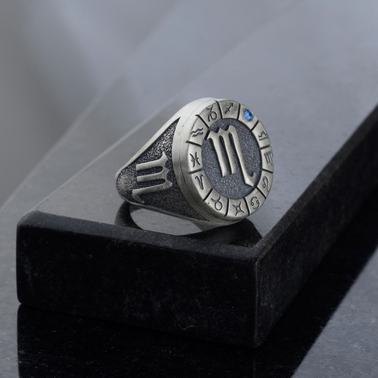 Sterling Silver Scorpio Zodiac Ring: Horoscope Astrology Ring
