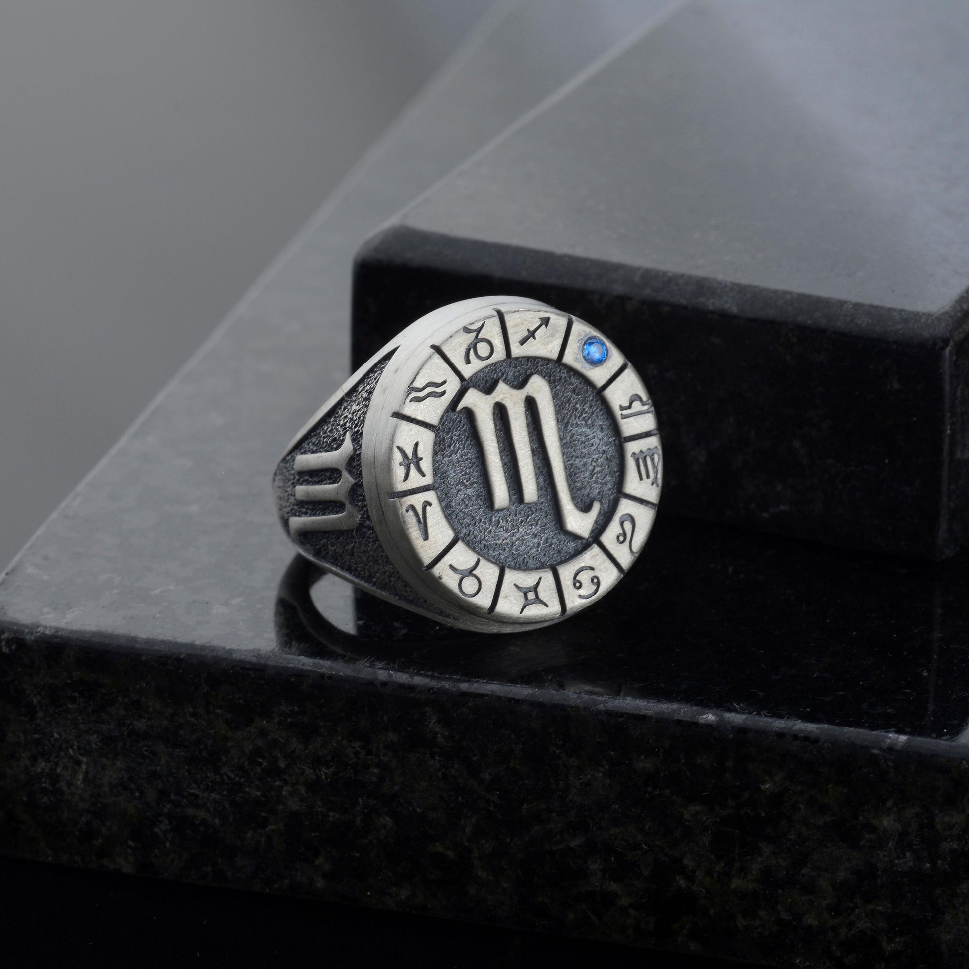 Sterling Silver Scorpio Zodiac Ring: Horoscope Astrology Ring