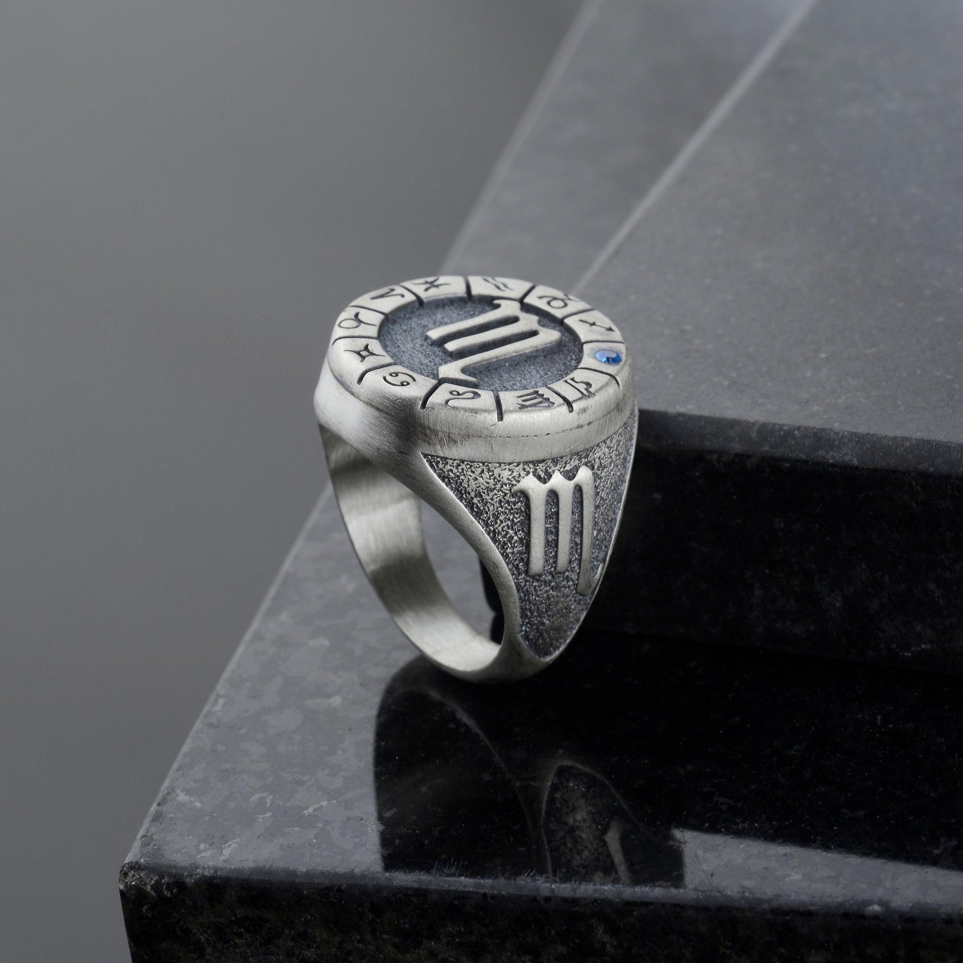 Sterling Silver Scorpio Zodiac Ring: Horoscope Astrology Ring