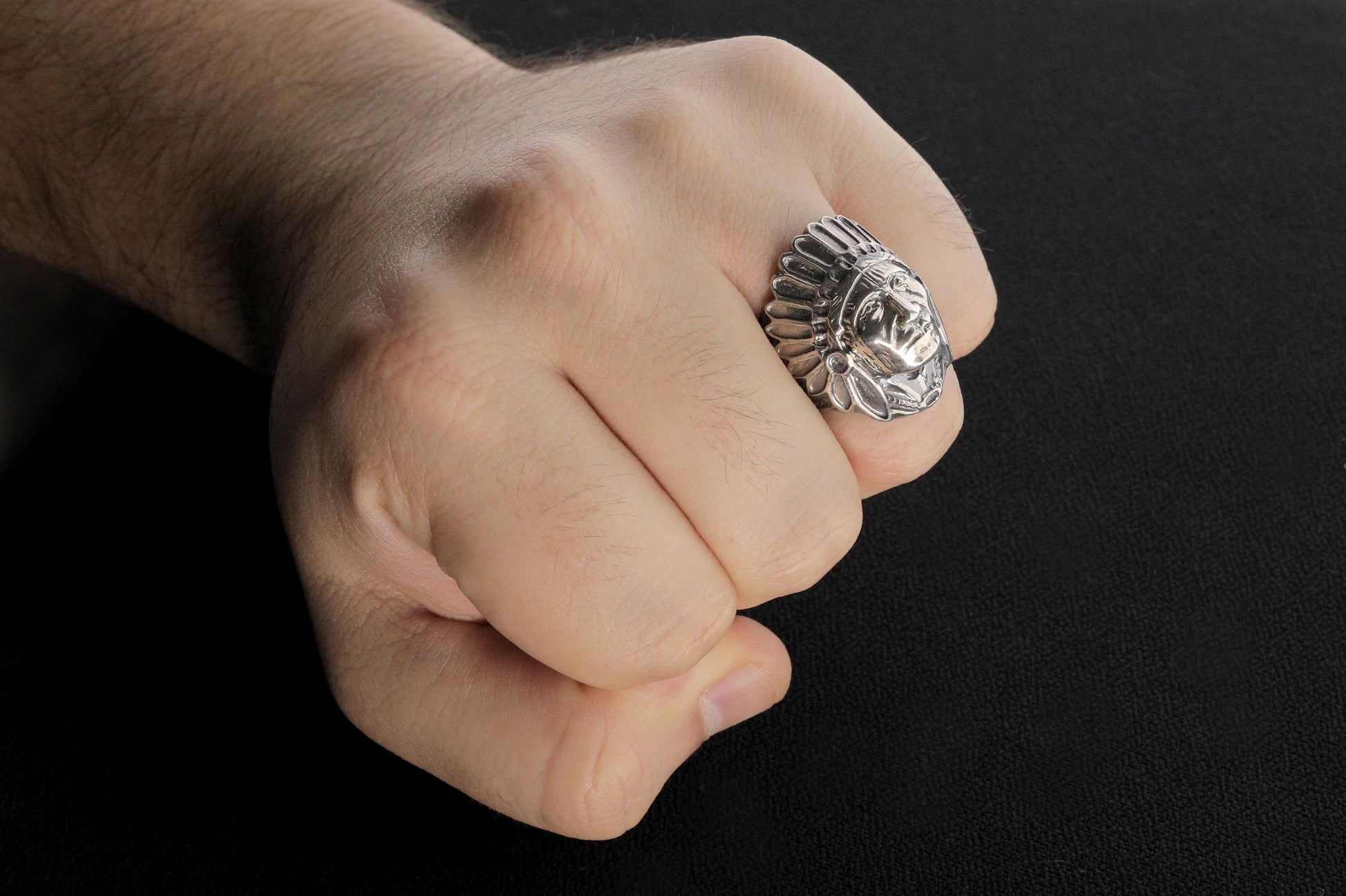 Sterling Silver Shaman Face Ring: Native American Handmade Jewelry