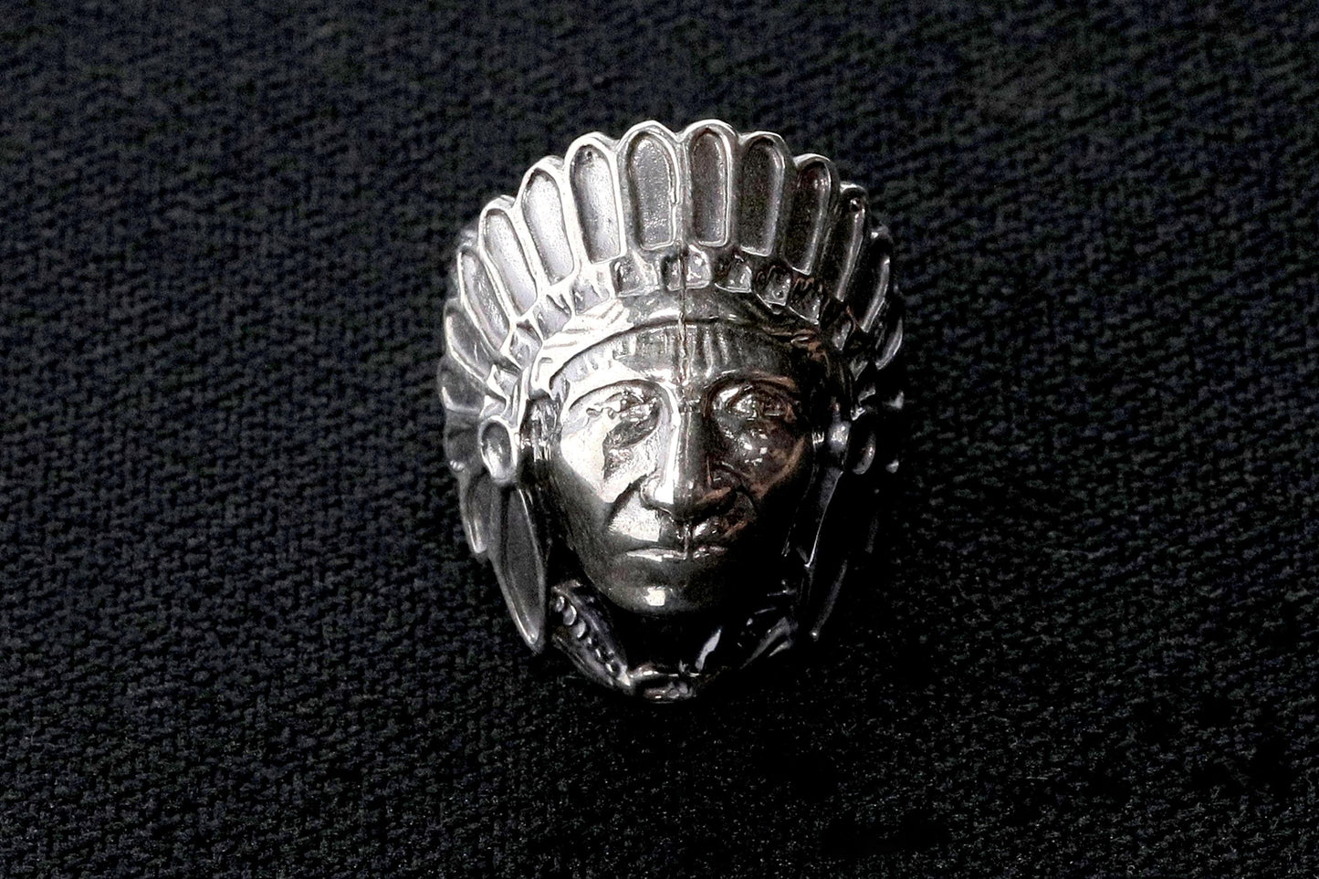 Sterling Silver Shaman Face Ring: Native American Handmade Jewelry