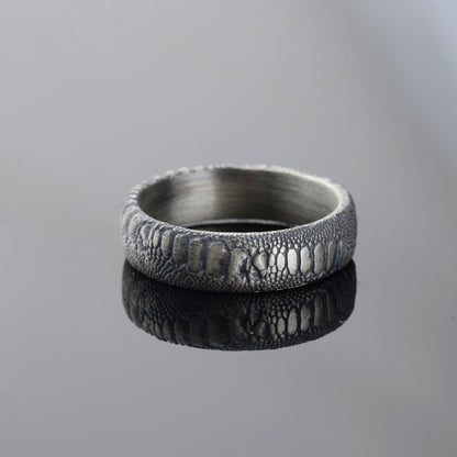 Sterling Silver Snake Skin Ring: Handmade Rustic Reptile Jewelry