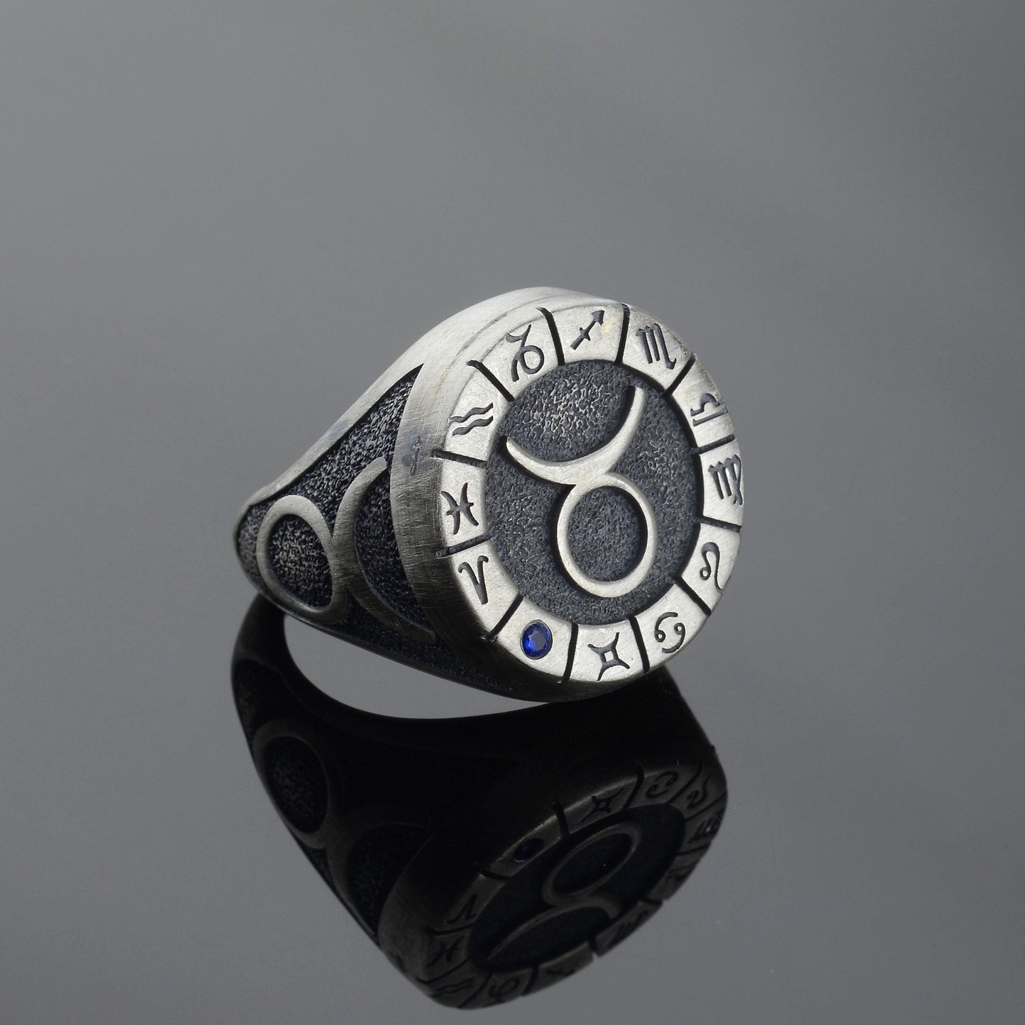 Sterling Silver Taurus Zodiac Ring: Horoscope Astrology Gift