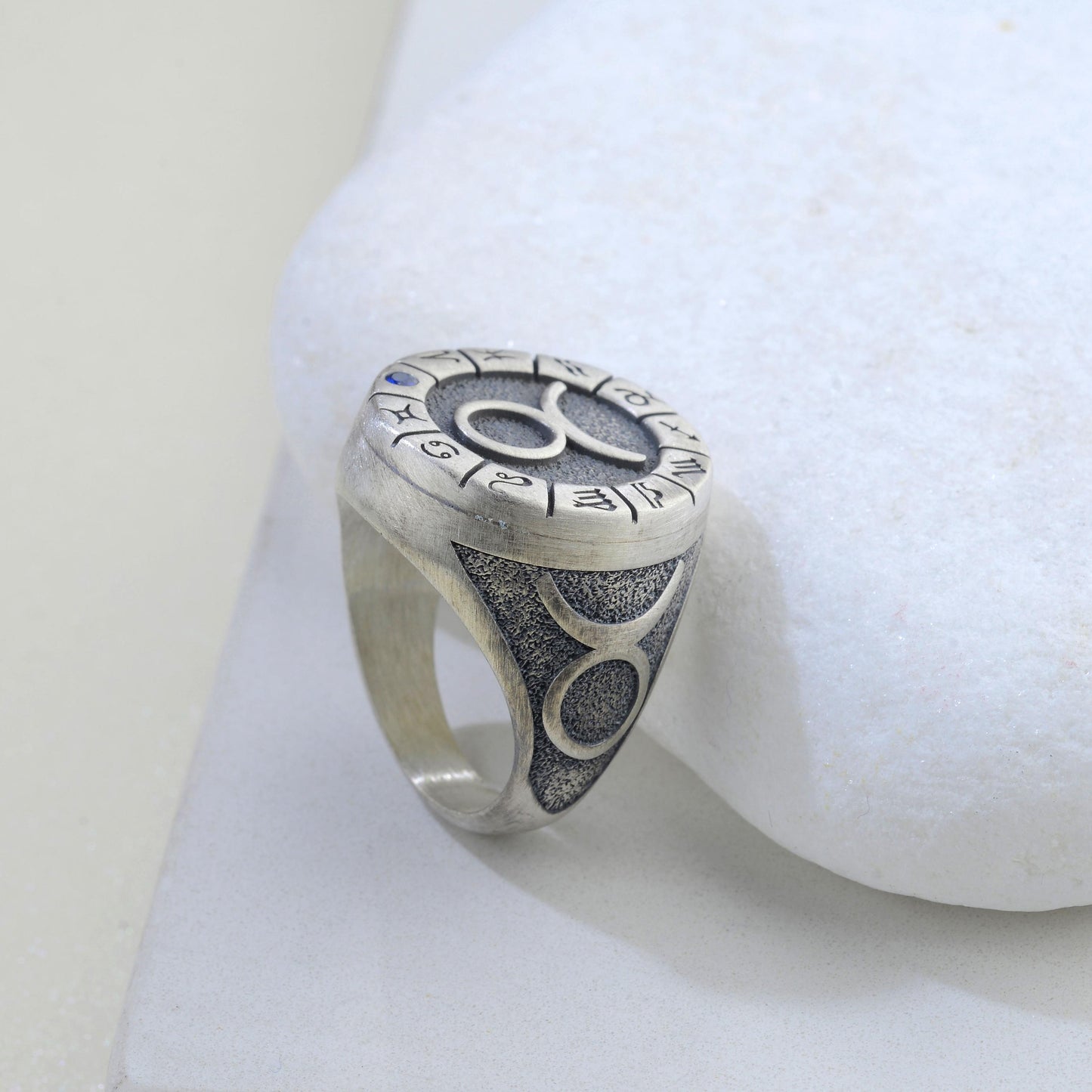 Sterling Silver Taurus Zodiac Ring: Horoscope Astrology Gift