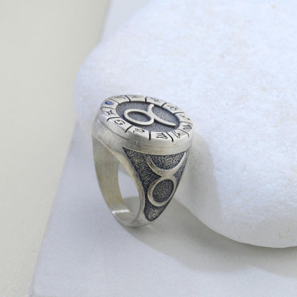 Sterling Silver Taurus Zodiac Ring: Horoscope Astrology Gift