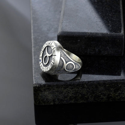 Sterling Silver Taurus Zodiac Ring: Horoscope Astrology Gift