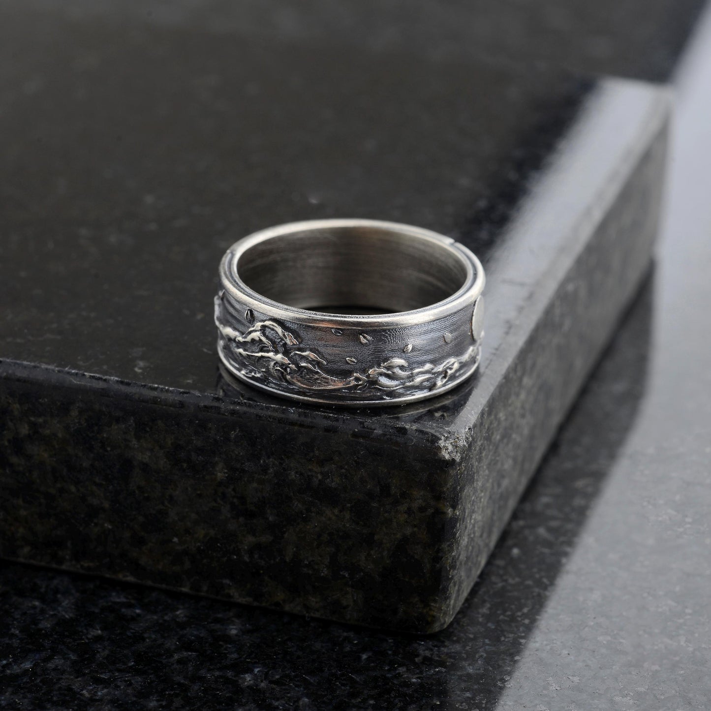 Wawes Silver Ring,Ring For Boyfriend