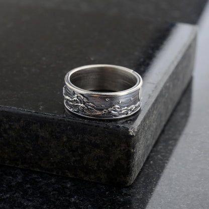 Wawes Silver Ring,Ring For Boyfriend