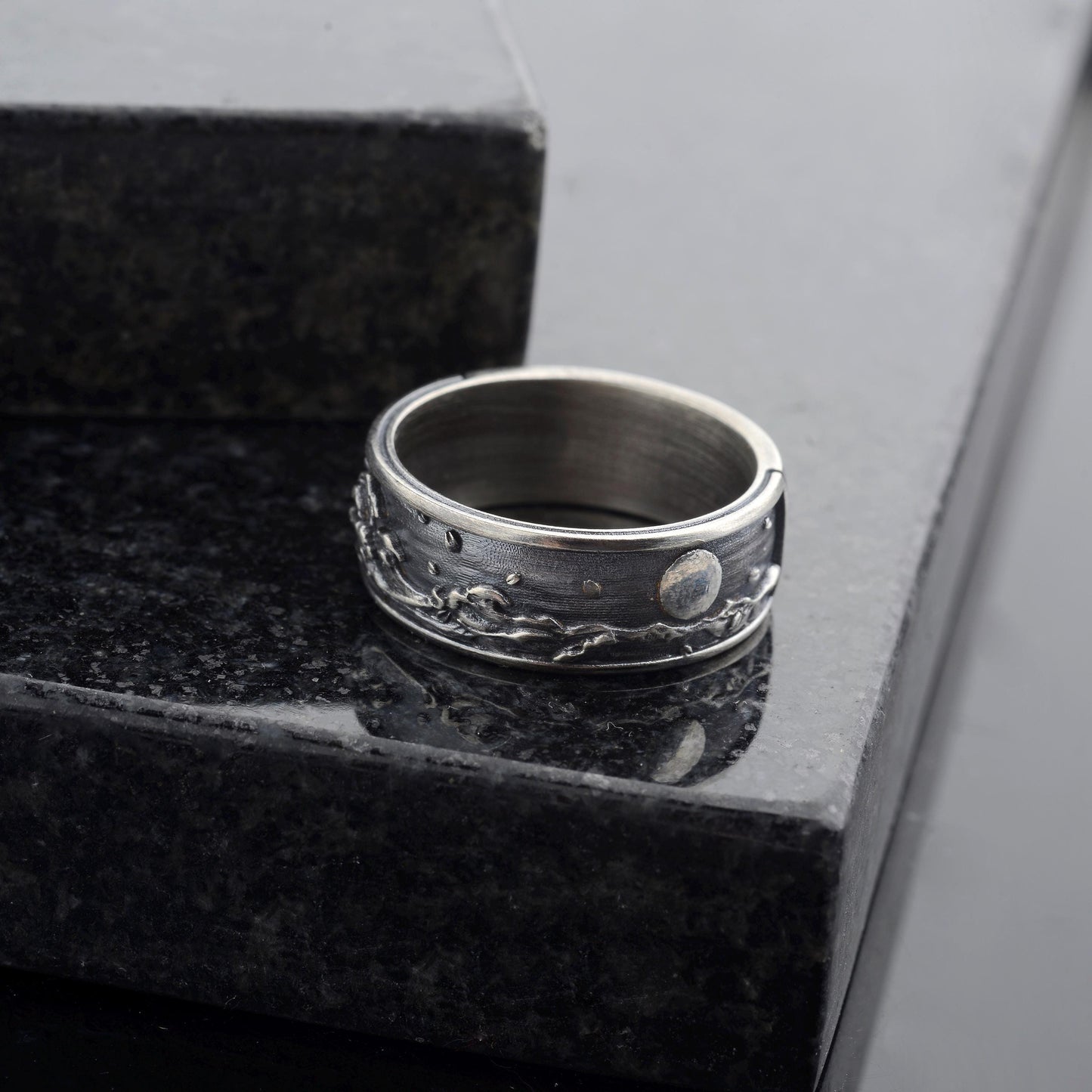 Hand made ring, Oxidized silver ring