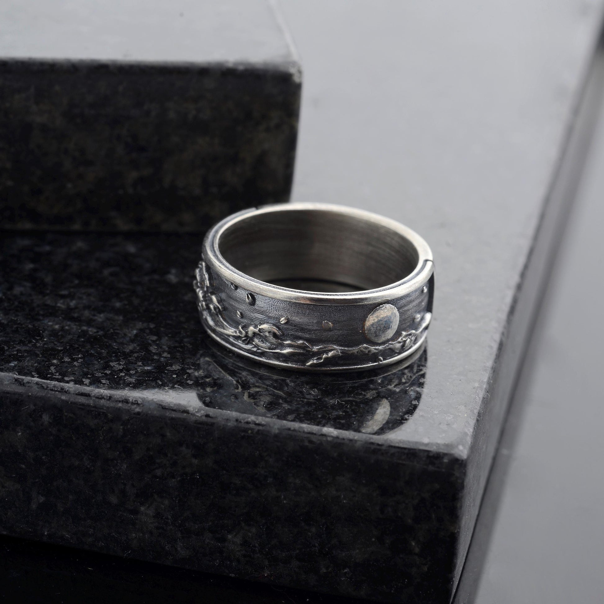 Hand made ring, Oxidized silver ring