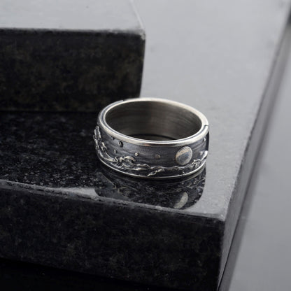 Hand made ring, Oxidized silver ring