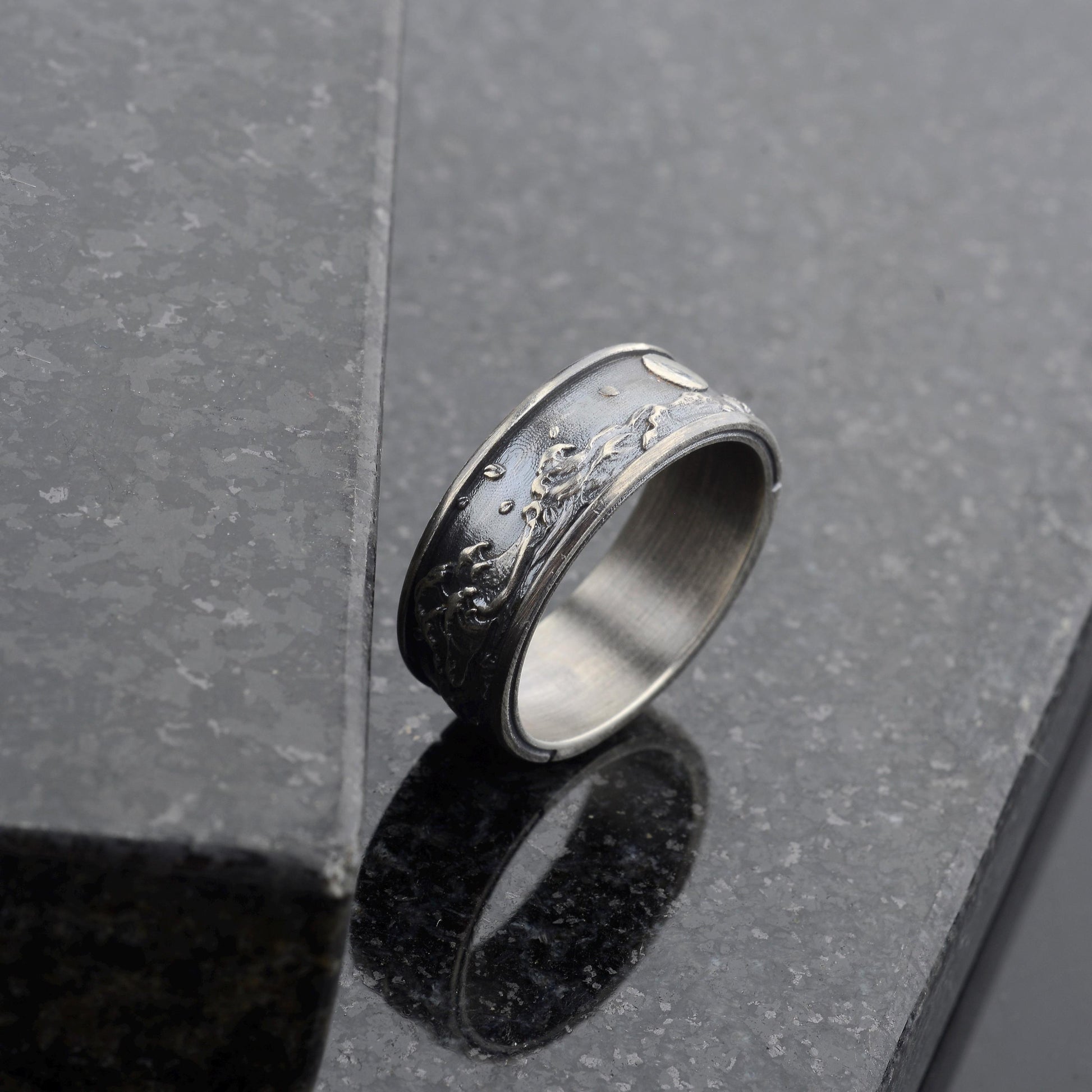Nature wedding ring, Ocean ring