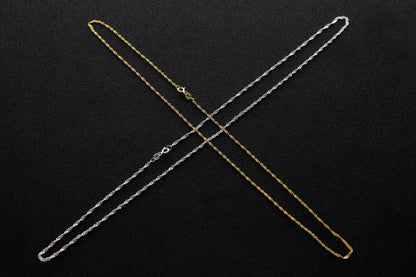 925 Sterling Silver Singapore Necklace, Real Silver Chain Necklace, Layering Chain for Women, Gold Plated Jewelry, Birthday Gift for Her