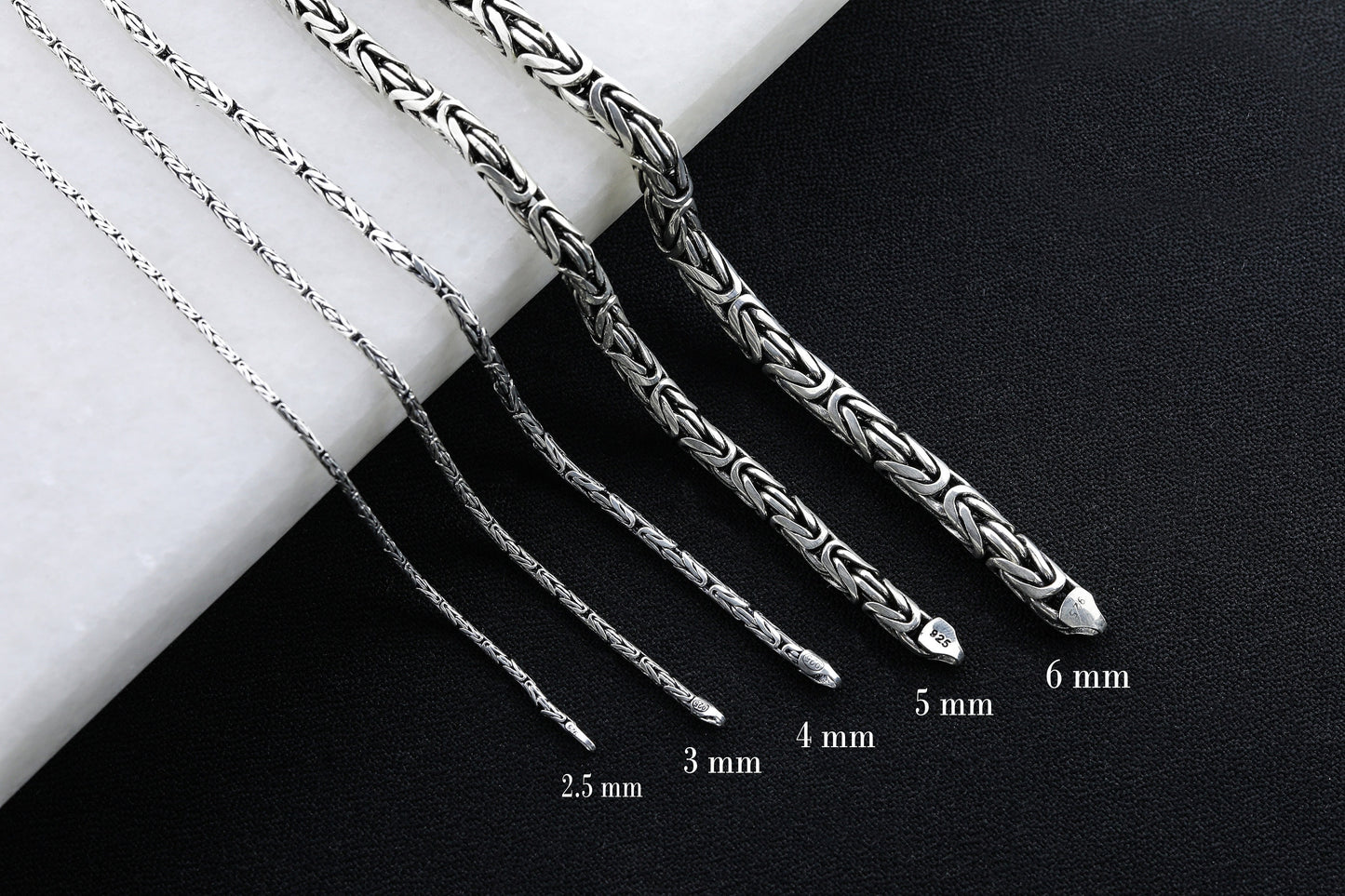 925 Sterling Silver Round King Chain Bracelet