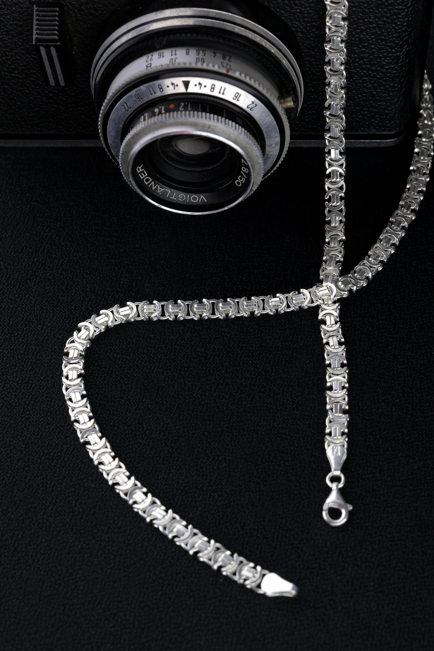 925 Sterlin Silver Handmade Euro King Chain Necklace