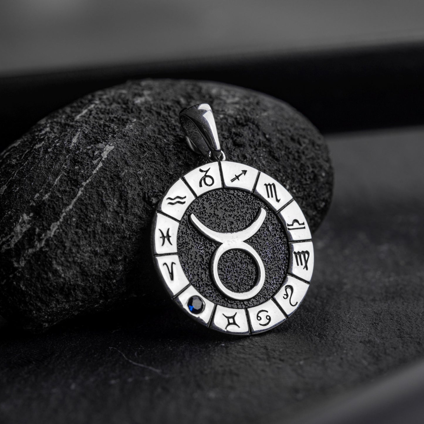 Silver Taurus Zodiac Pendant, Taurus Horoscope Pendant, Taurus Birthstone Pendant, Unisex Zodiac Pendant, Unique Zodiac Jewelry, Zodiac Gift