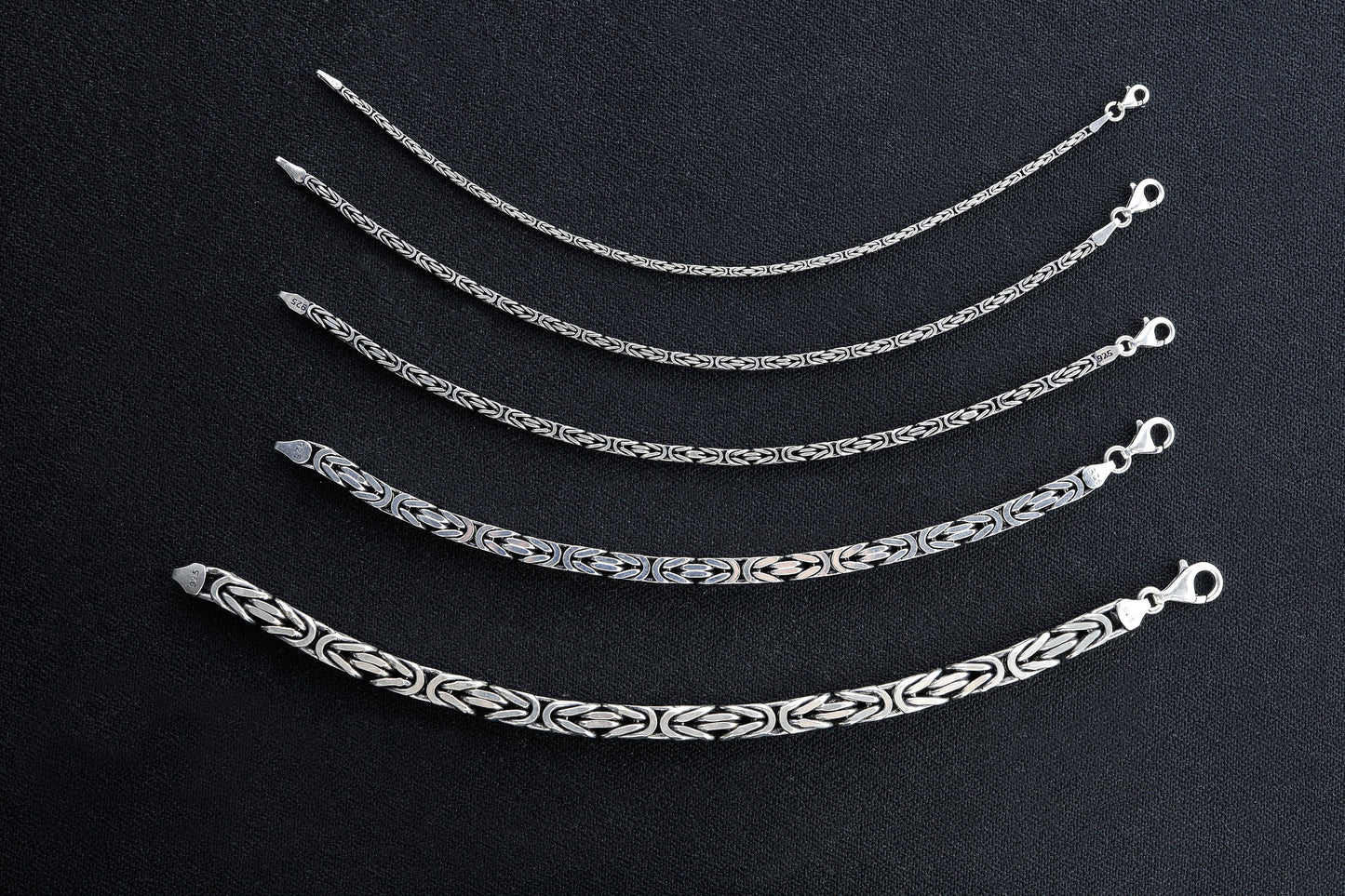 925 Sterling Silver King Chain Bracelet - Silver Byzantine Bracelet