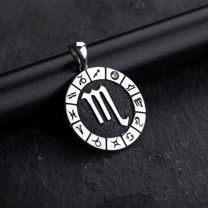 Silver Scorpio Zodiac Pendant, Scorpio Horoscope Pendant, Scorpio Birthstone Pendant, Unisex Zodiac Pendant, Unique Zodiac Jewelry