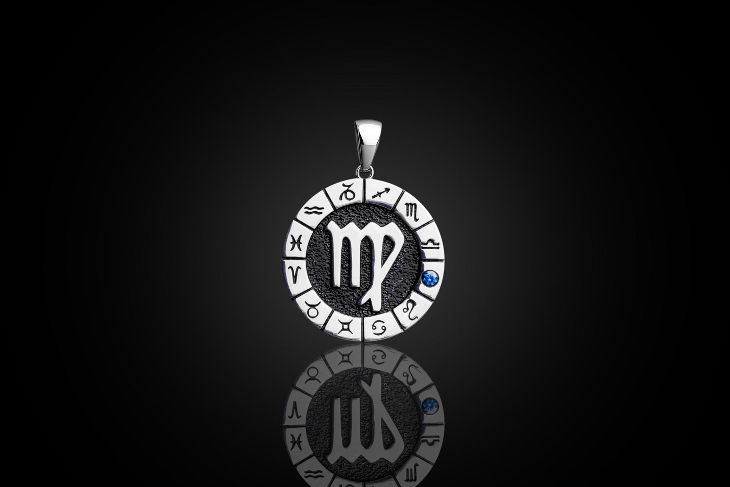 Silver Virgo Zodiac Pendant
