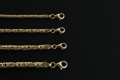 925 Silver Gold Plated Round King Chain Bracelet