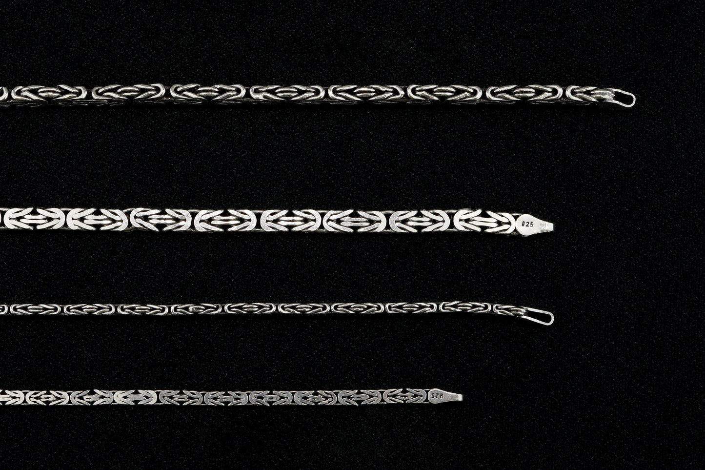 925 Sterling Silver Flat King Chain Necklace, Real Silver Byzantine Necklace, Flat Byzantine Chain, Gift for Boyfriend, Gift for Dad