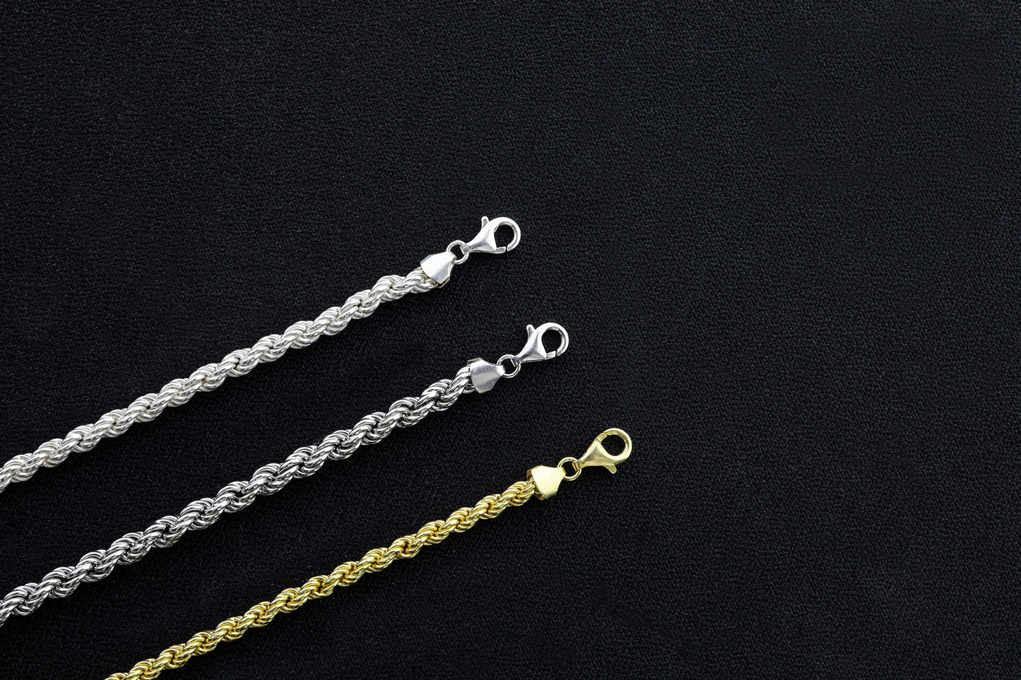 925 Sterling Silver Rope Chain Necklace, Real Silver Rope  Necklace, Handmade Layering Chain, Solid Silver Jewelry for Man and Women
