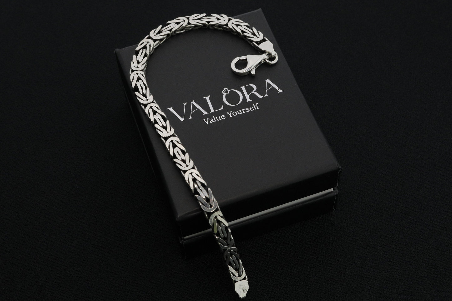 925 Sterling Silver Flat King Chain Bracelet, Real Silver Byzantine Bracelet, Flat Byzantine Chain, Minimalist Jewelry for Men, Gift for Dad