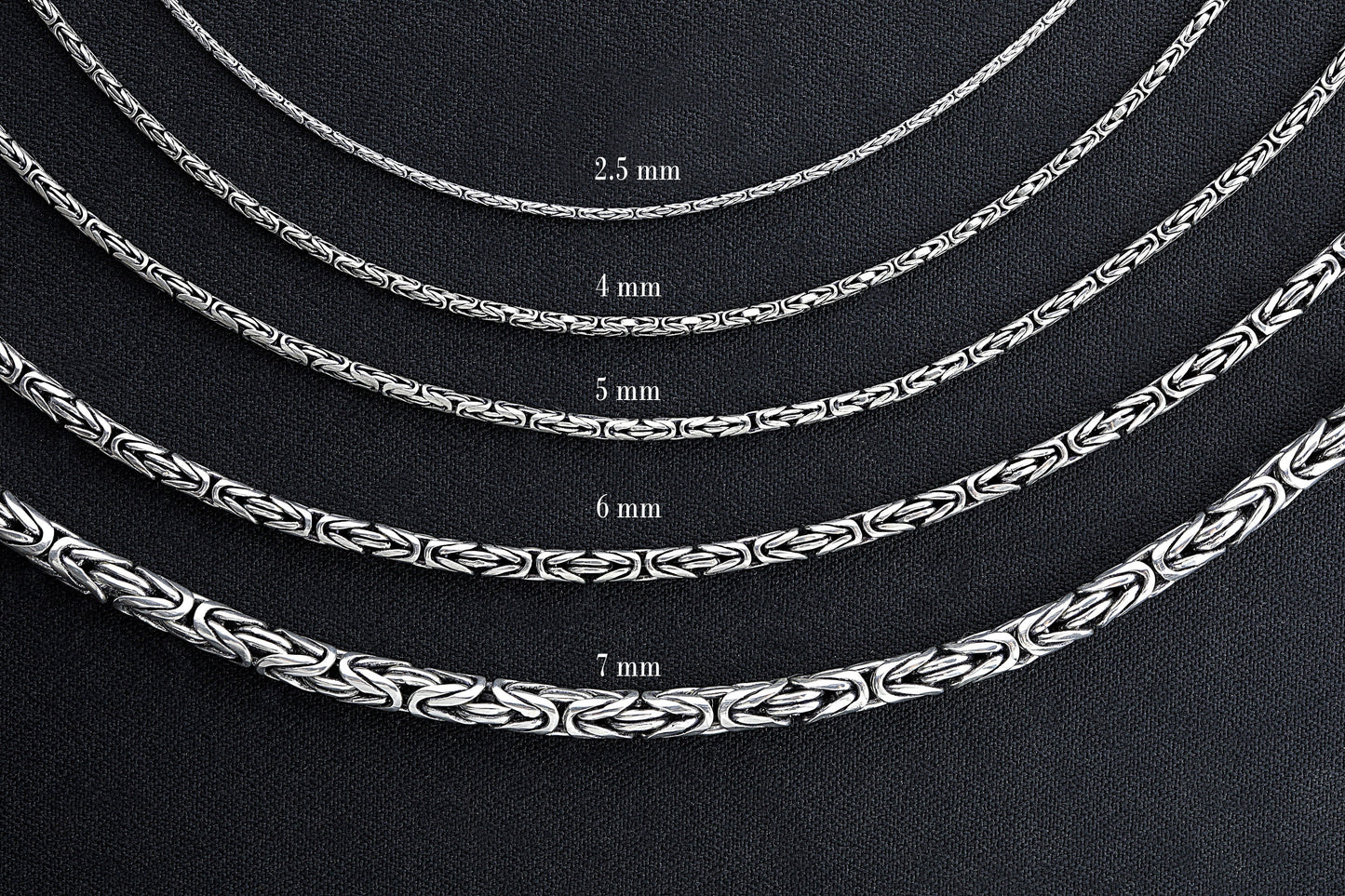 Handmade 925 Sterling Silver Byzantine Chain Necklace