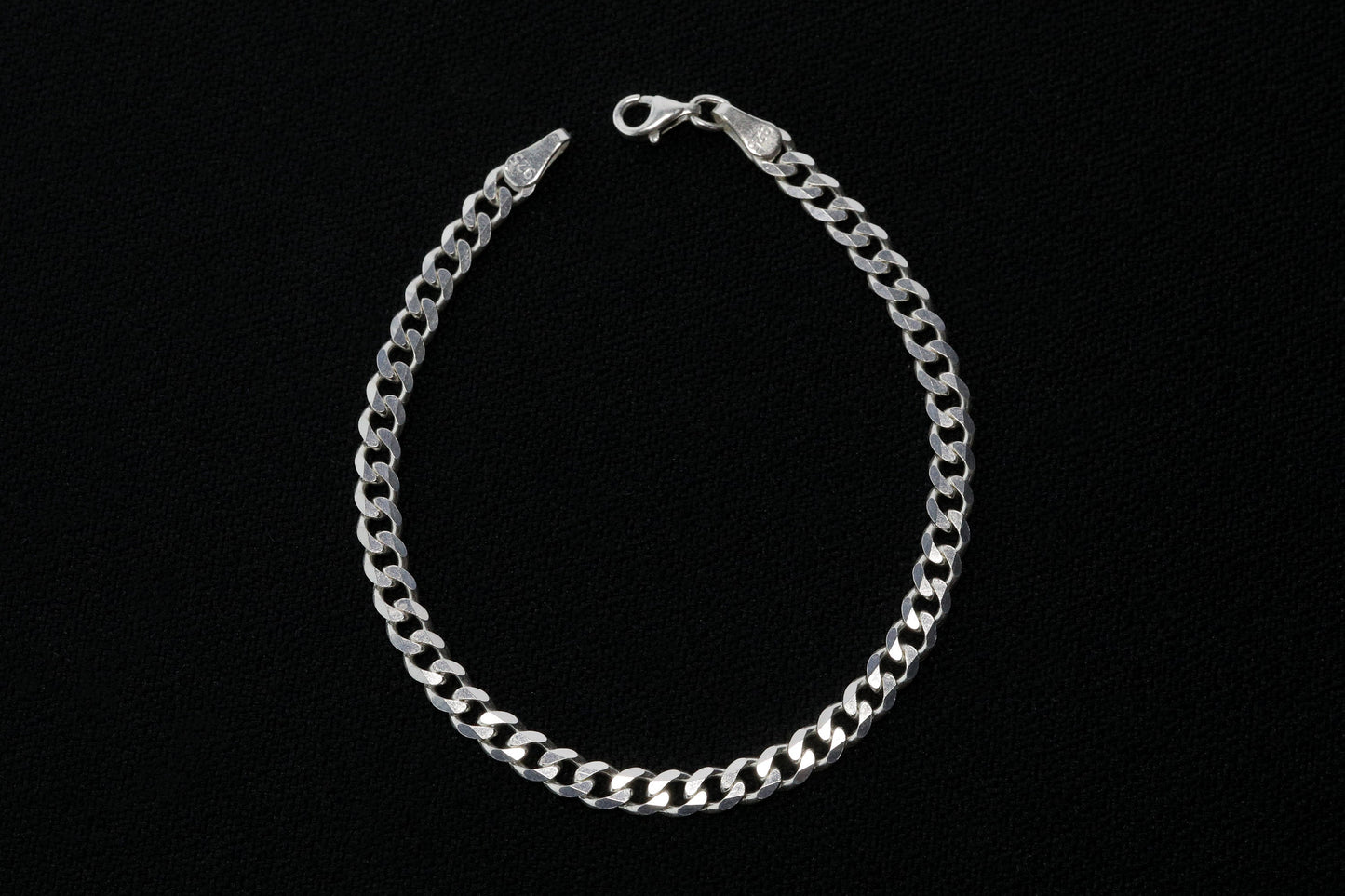 925 Sterling Silver Cuban Chain Bracelet - 4.5 mm Curb Bracelet for Men