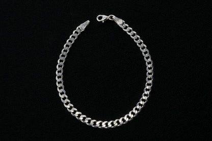 925 Sterling Silver Cuban Chain Bracelet - 4.5 mm Curb Bracelet for Men