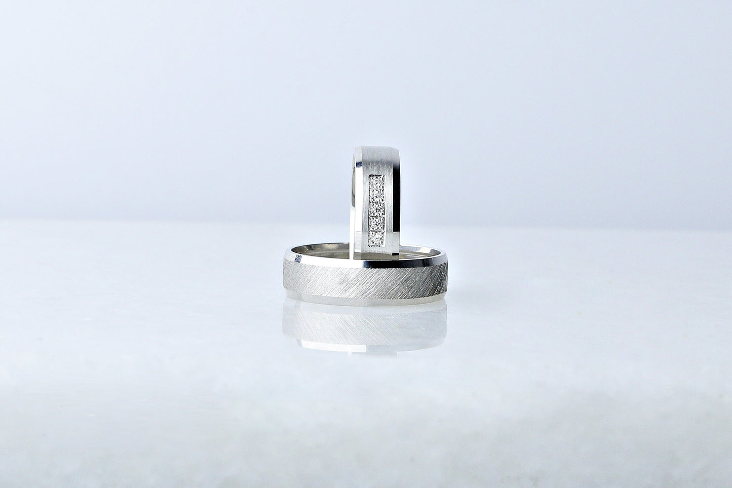 925 Sterling Silver Engraved Diamond Shape Ring, Dainty Layered Brused Silver Ring, Chic Engagement Ring, Anniversary Gift for Her Him