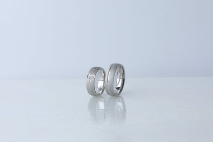 925 Sterling Silver Sandblasted Ring, Real Silver Cubic Zirconia Layered Ring, Dainty Diamond Simulant Ring, Anniversary Gift for Her Him