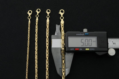 925 Silver Gold Plated Round King Chain Bracelet