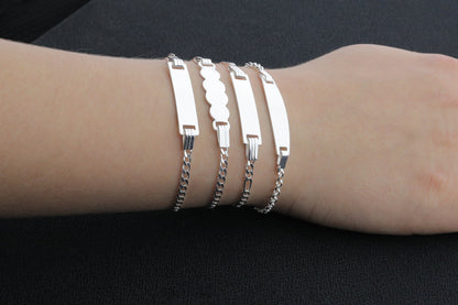 Baby Sterling Silver ID Bracelet, Silver ID Bracelet For Child, Chain Name Bracelet, Baby Boy Bracelet, Baby Girl Bracelet, Gift For Newborn