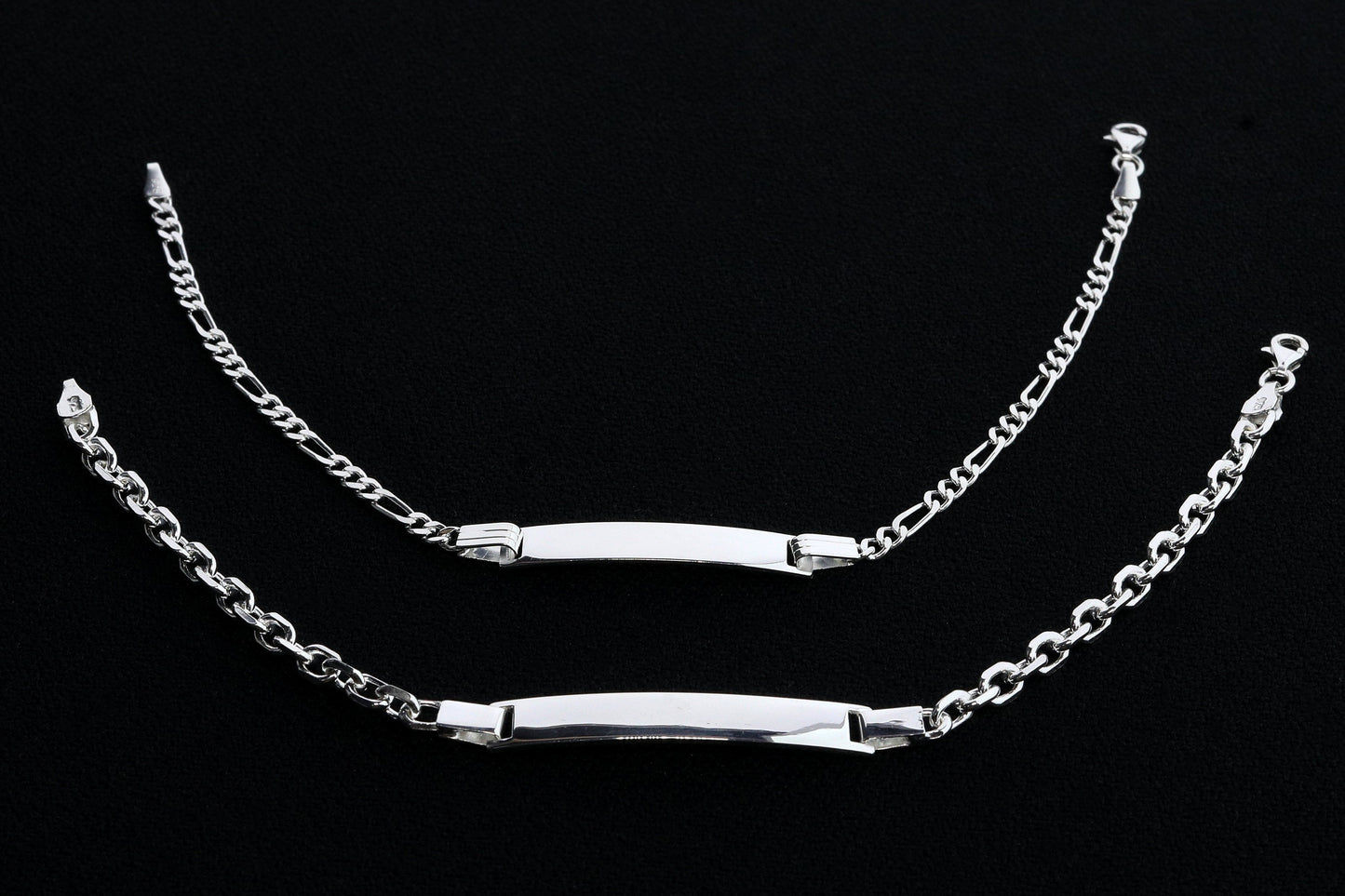 Sterling Silver ID Bracelet, Silver Chain Name Bracelet, Real Silver ID Bracelet for Man and Woman, Gift for Boyfriend, Gift for Girlfriend