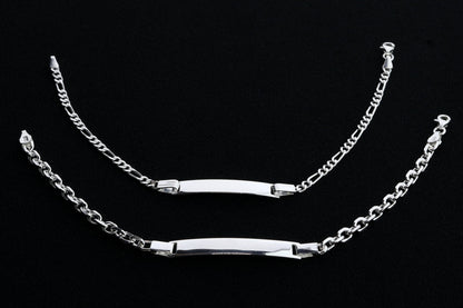 Sterling Silver ID Bracelet, Silver Chain Name Bracelet, Real Silver ID Bracelet for Man and Woman, Gift for Boyfriend, Gift for Girlfriend