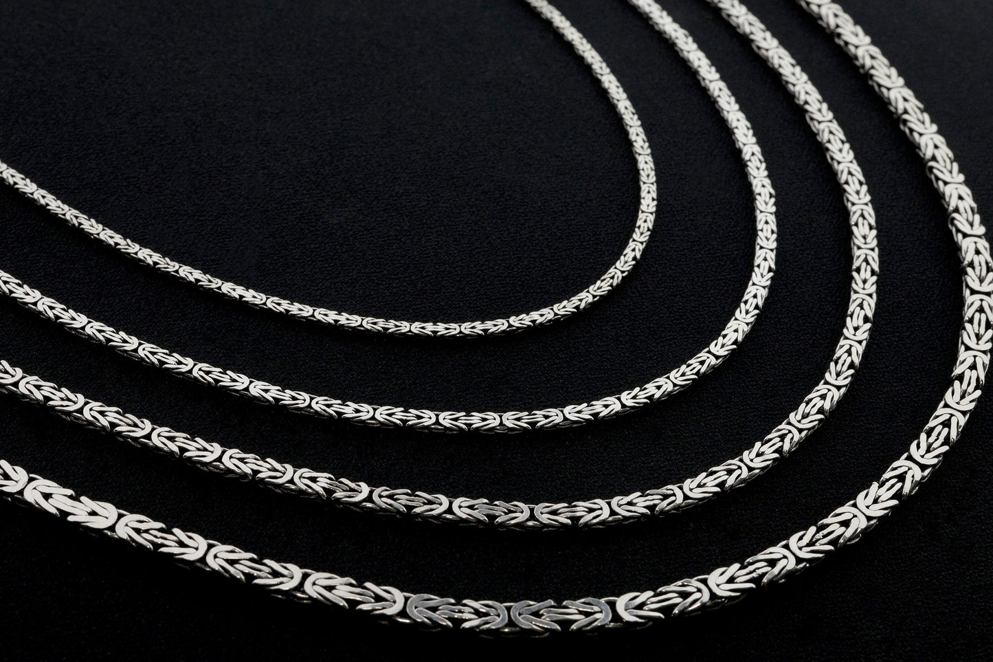925 Sterling Silver Flat King Chain Necklace, Real Silver Byzantine Necklace, Flat Byzantine Chain, Gift for Boyfriend, Gift for Dad