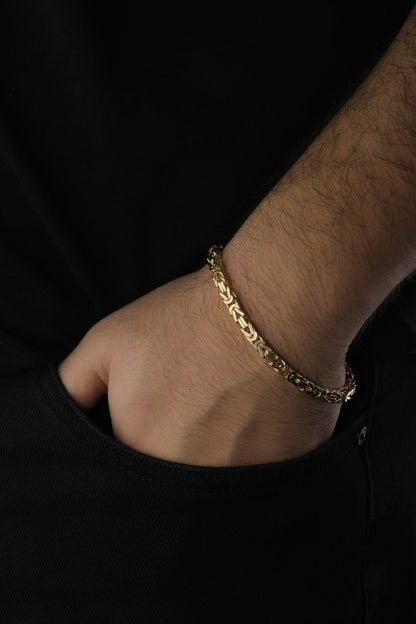 925 Silver Gold Plated King Chain Bracelet