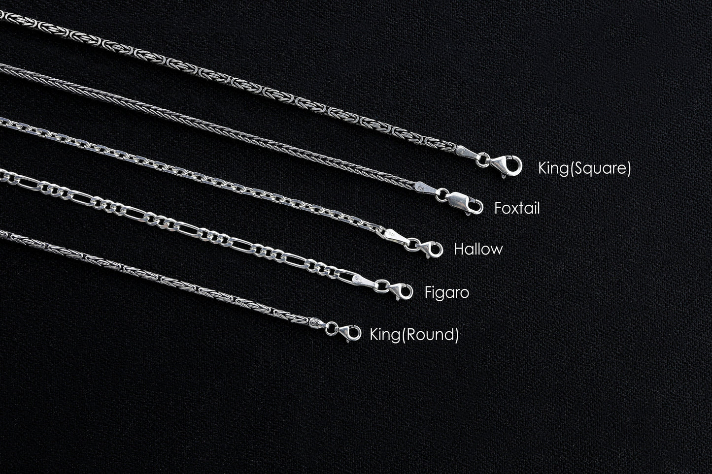 925 Sterling Silver Link Chain Bracelets
