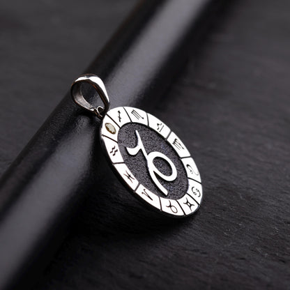 Silver Libra Zodiac Pendant, Libra Horoscope Pendant, Libra Birthstone Pendant, Unisex Zodiac Pendant, Unique Zodiac Jewelry