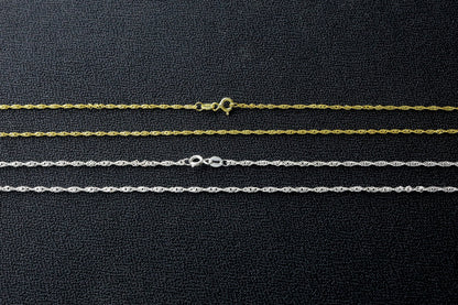 925 Sterling Silver Singapore Necklace, Real Silver Chain Necklace, Layering Chain for Women, Gold Plated Jewelry, Birthday Gift for Her